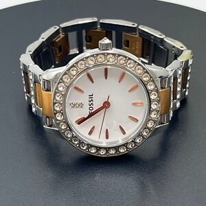Fossil ES3622 Jesse 3-Hand Women's Rose Gold Silver Rhinestone Watch New Battery